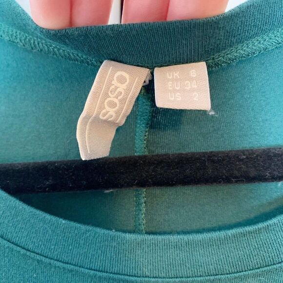 ASOS Women’s The T Shirt Midi Length Dress in Dark Emerald Green US Size 2/Small - Picture 12 of 12